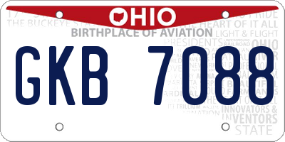 OH license plate GKB7088