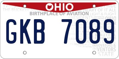 OH license plate GKB7089