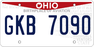OH license plate GKB7090