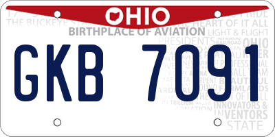 OH license plate GKB7091
