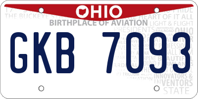 OH license plate GKB7093