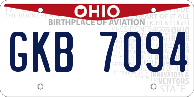 OH license plate GKB7094