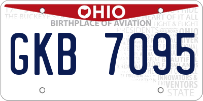 OH license plate GKB7095