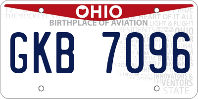 OH license plate GKB7096