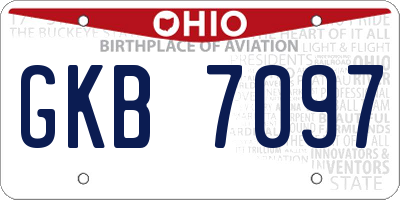 OH license plate GKB7097
