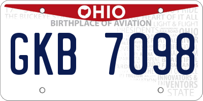 OH license plate GKB7098