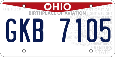 OH license plate GKB7105