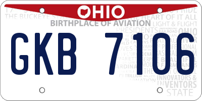 OH license plate GKB7106