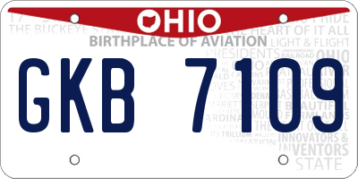 OH license plate GKB7109