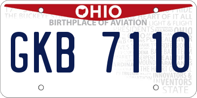 OH license plate GKB7110