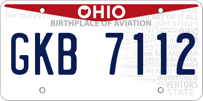 OH license plate GKB7112