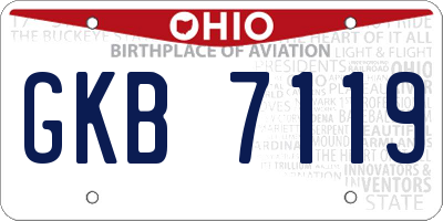 OH license plate GKB7119