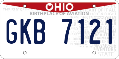 OH license plate GKB7121
