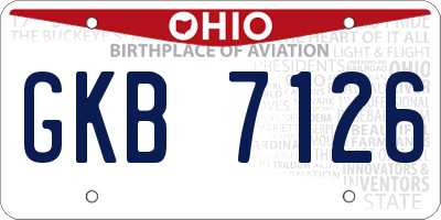 OH license plate GKB7126