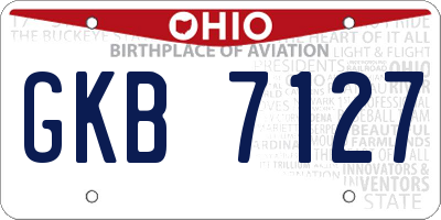OH license plate GKB7127