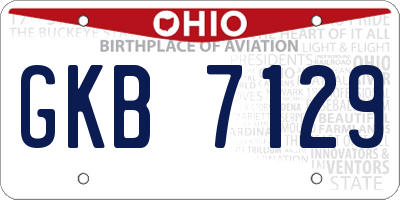 OH license plate GKB7129