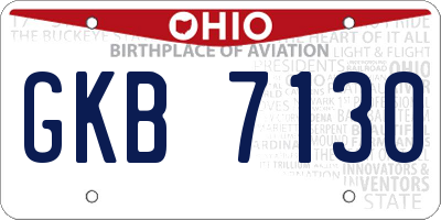 OH license plate GKB7130