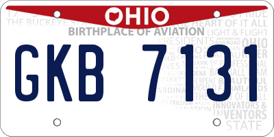 OH license plate GKB7131