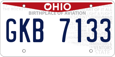 OH license plate GKB7133
