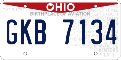 OH license plate GKB7134