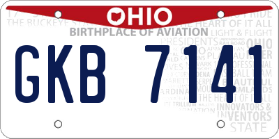 OH license plate GKB7141