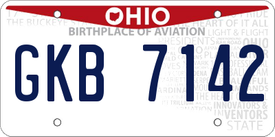 OH license plate GKB7142