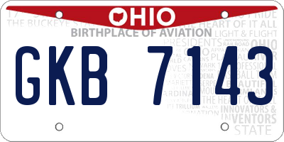 OH license plate GKB7143