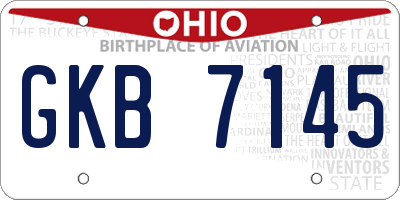OH license plate GKB7145