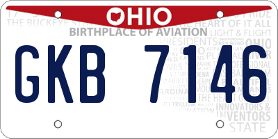 OH license plate GKB7146
