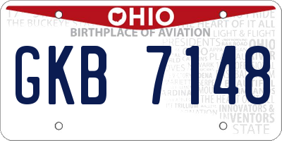 OH license plate GKB7148