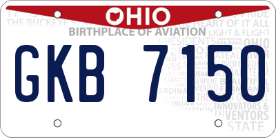 OH license plate GKB7150