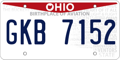 OH license plate GKB7152