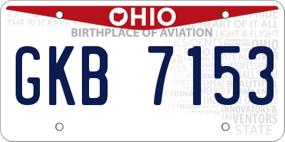 OH license plate GKB7153
