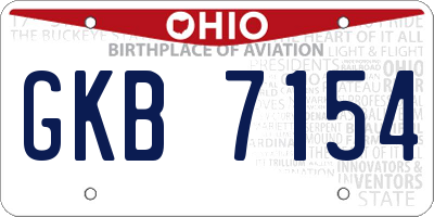 OH license plate GKB7154
