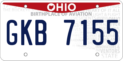 OH license plate GKB7155