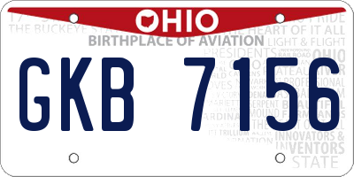 OH license plate GKB7156