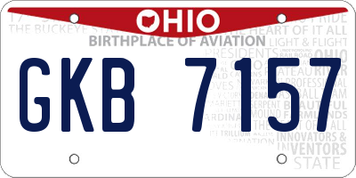OH license plate GKB7157