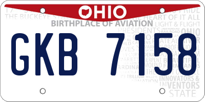 OH license plate GKB7158