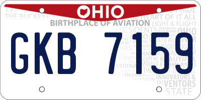 OH license plate GKB7159
