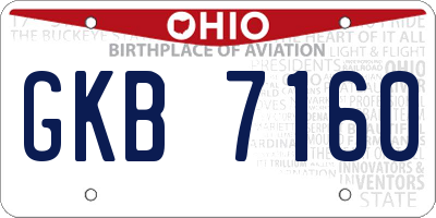 OH license plate GKB7160
