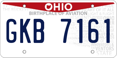 OH license plate GKB7161