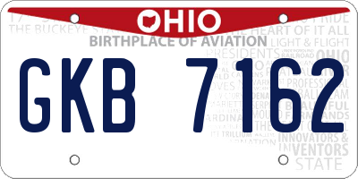 OH license plate GKB7162