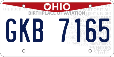 OH license plate GKB7165