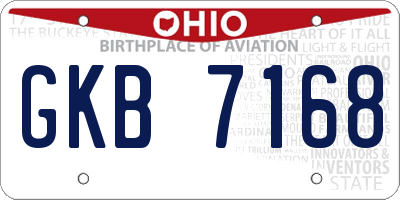 OH license plate GKB7168
