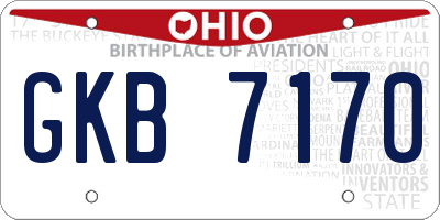 OH license plate GKB7170