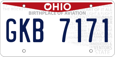 OH license plate GKB7171