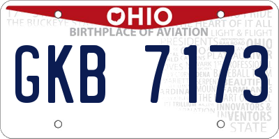 OH license plate GKB7173