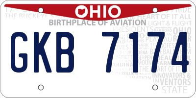 OH license plate GKB7174