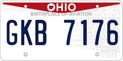 OH license plate GKB7176