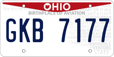 OH license plate GKB7177